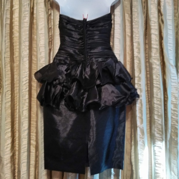 Size 8 A.J. Bari Vintage Black Formal Dress - Picture 4 of 6